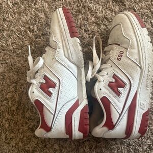 New Balance 550 White and Red Shoes